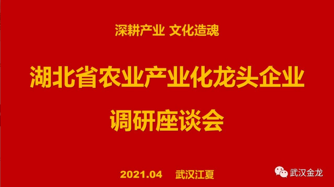 省农业产业化龙头企业调研座谈会在武汉金龙集团会议室顺利召开